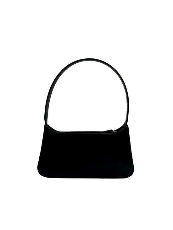 Unbranded Handbags - Black Faux Leather Structured Shoulder Bag